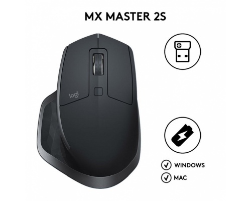 Logitech MX Master 2S Bluetooth Edition Ασύρματο Ποντίκι Graphite