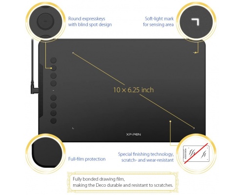 XP-Pen Deco01 V2 Professional Graphic Drawing Tablet (FRDC01)