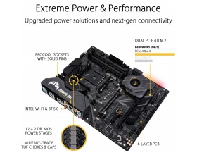 Asus TUF Gaming X570-Plus (WI-FI) Motherboard ATX με AMD AM4 Socket Asus TUF Gaming X570-Plus (WI-FI) Motherboard ATX με AMD AM4 Socket