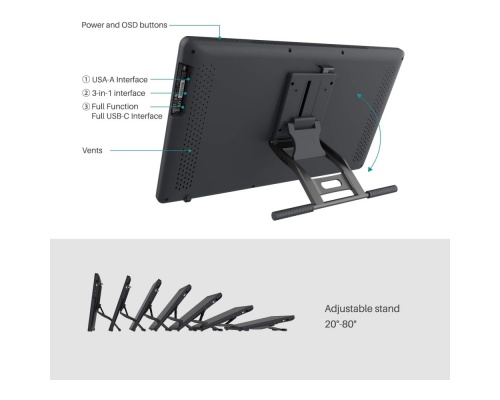 Huion Kamvas 22 Plus Γραφίδα Σχεδίασης με Όθονη FHD 21.5"