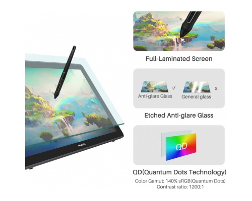 Huion Kamvas 22 Plus Γραφίδα Σχεδίασης με Όθονη FHD 21.5"