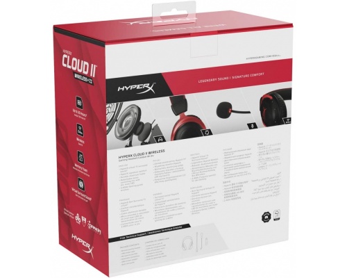 HyperX Cloud II Wireless Over Ear Gaming Headset με σύνδεση USB Κόκκινο