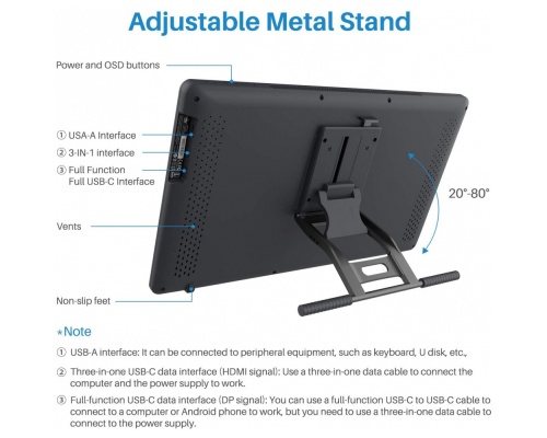 HUION KAMVAS 22(2020)  Γραφίδα Σχεδίασης με Όθονη FHD 21.5"