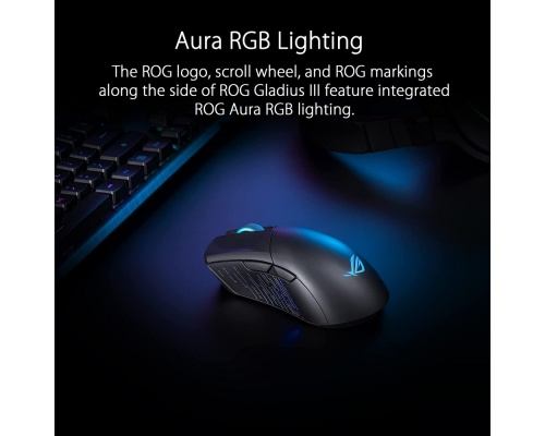 Asus ROG Gladius III Wireless USB/Bluetooth Mouse Black 90MP0200-BMUA00