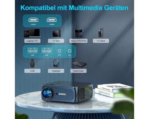 WiMiUS K8 1080P 9500 Lumen Projector 5G WiFi