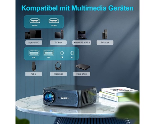 WiMiUS K8 1080P 9500 Lumen Projector 5G WiFi