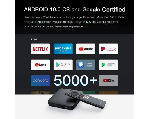 Strong TV Box Leap-S1 4K UHD με WiFi USB 2.0 / USB 3.0 2GB RAM και 8GB Αποθηκευτικό Χώρο με Λειτουργικό Android 10.0