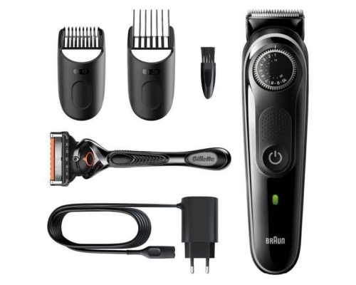Braun Beard Trimmer 3 Σετ Επαναφορτιζόμενης Κουρευτικής Μηχανής Μαύρο BT3342