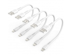 0.3 m iPhone Charging Cable Short, 5 Pack USB A to Lightning Cable 30 cm Original iPhone Fast Charging Cable Compatible for Apple iPhone 12 11 Pro Max Xs Xr X 8 7 6 Plus SE iPad Air/Mini (White)