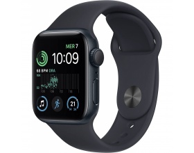 Apple Watch SE 2022 Aluminium 40mm Αδιάβροχο με Παλμογράφο (Midnight with Midnight Sport Band)