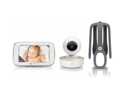 Motorola Ενδοεπικοινωνία Μωρού Με Κάμερα & Ήχο με Νανουρίσματα & Μελωδίες, Μέτρηση Θερμοκρασίας και Αμφίδρομη Επικοινωνία 5" 3τμχ