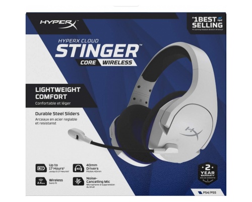 HyperX Cloud Stinger Core Ασύρματο Over Ear Gaming Headset με σύνδεση 3.5mm Λευκό