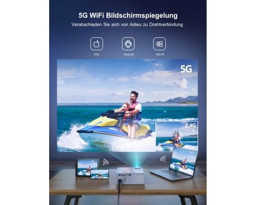WiMiUS W7 9800 Lumens 5G WiFi Bluetooth 1080P Full HD Projector 4K 
