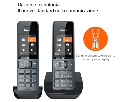 Gigaset Comfort 520 Duo Ασύρματο Τηλέφωνο με Aνοιχτή Aκρόαση Μαύρο