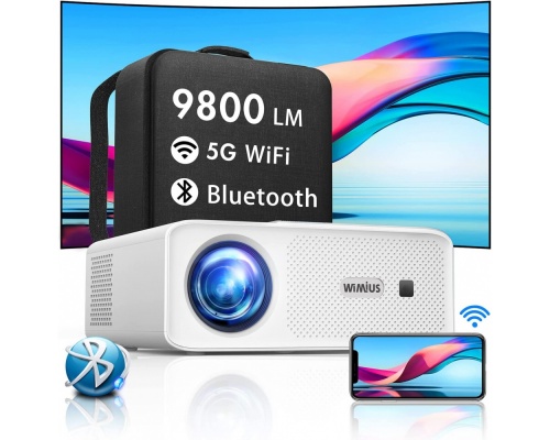 WiMiUS W7 9800 Lumens 5G WiFi Bluetooth 1080P Full HD Projector 4K 