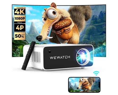 WEWATCH 51 PRO Projector, 18500 Lumens Projector, 5G WiFi