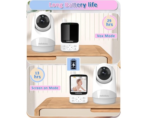 HelloBaby Baby Monitor HB‎40 4'' IPS Screen