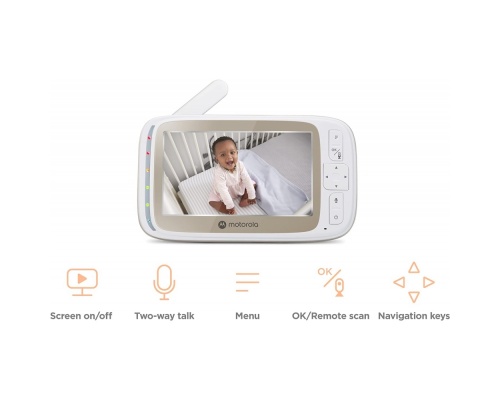 Motorola VM85 Connect Wi-Fi HD Ενδοεπικοινωνία μωρού με έγχρωμο monitor LCD 5'' & κατευθυνόμενη κάμερα