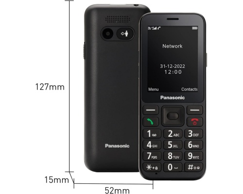 Panasonic KX-TU250 Dual SIM Κινητό με Μεγάλα Κουμπιά Μαύρο