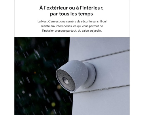 Google Nest Cam (outdoor or indoor, battery) IP Κάμερα Παρακολούθησης Wi-Fi 1080p Full HD Αδιάβροχη Μπαταρίας με Αμφίδρομη Επικοινωνία