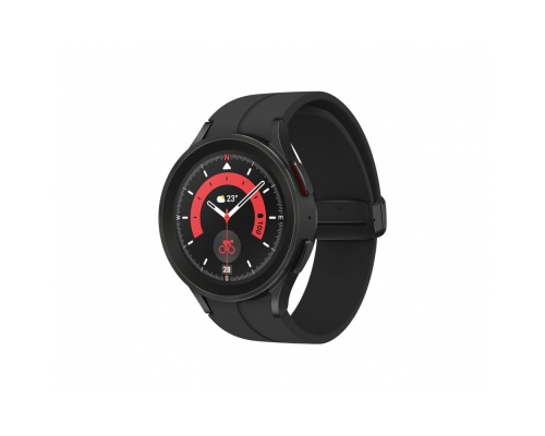 Samsung Galaxy Watch5 Pro LTE Titanium 45mm Αδιάβροχο με Παλμογράφο (Black)