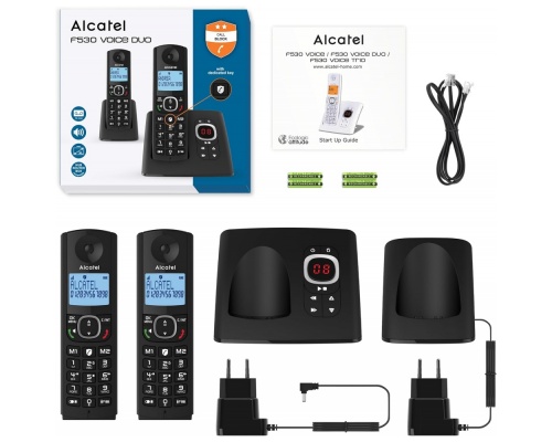 Alcatel F530 Ασύρματο Τηλέφωνο Duo με Aνοιχτή Aκρόαση Black