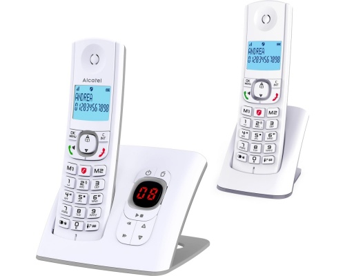 Alcatel F530 Ασύρματο Τηλέφωνο Duo με Aνοιχτή Aκρόαση Λευκό
