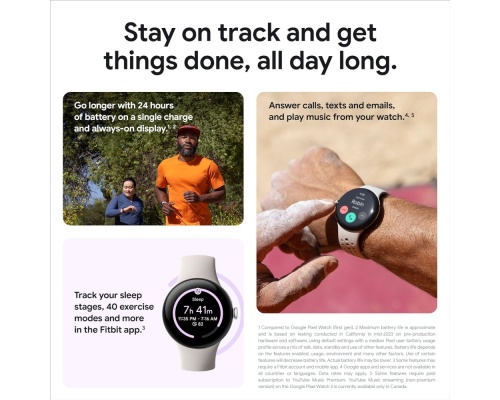 Google Pixel Watch 2 Aluminium 41mm με Παλμογράφο (Polished Silver / Porcelain Active Band)