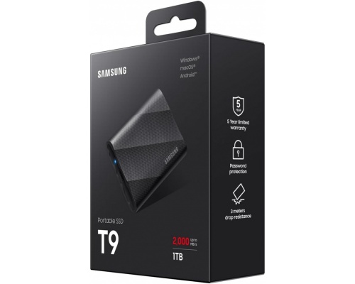 Samsung portable SSD T9 1TB Μαaύρο Samsung portable SSD T9 1TB Μαaύρο