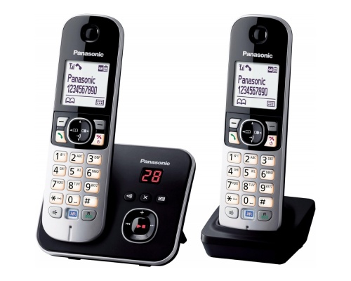 Panasonic KX-TG6822 Ασύρματο Τηλέφωνο Σετ 2 Ακουστικά με ανοιχτή ακρόαση Μαύρο Panasonic KX-TG6822 Ασύρματο Τηλέφωνο Σετ 2 Ακουστικά με ανοιχτή ακρόαση Μαύρο