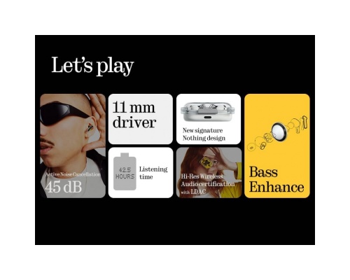 Nothing Ear (a) In-ear Bluetooth Handsfree Ακουστικά με Αντοχή στον Ιδρώτα και Θήκη Φόρτισης Μαύρα