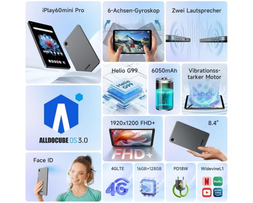  ALLDOCUBE iPlay 60 Mini Pro  8.4" 128GB 4G LTE WiFi
