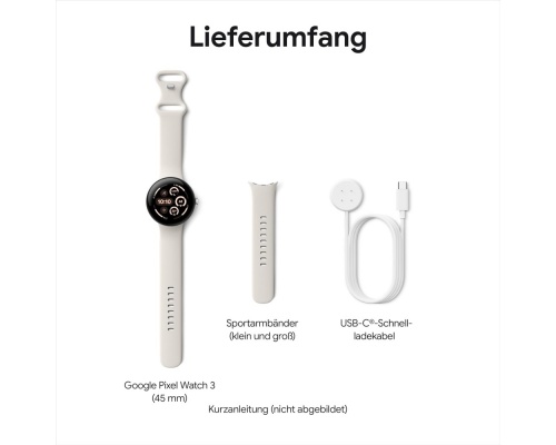 Google Pixel Watch 3 Aluminium 41mm Αδιάβροχο με Παλμογράφο (Polished Silver Aluminum case / Porcelain Active Band)