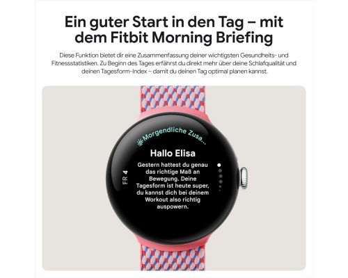 Google Pixel Watch 3 Aluminium 41mm Αδιάβροχο με Παλμογράφο (Polished Silver Aluminum case / Porcelain Active Band)