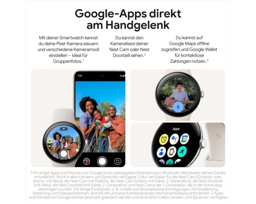 Google Pixel Watch 3 Aluminium 41mm Αδιάβροχο με Παλμογράφο (Polished Silver Aluminum case / Porcelain Active Band)