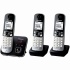 Panasonic KX-TG6823 Ασύρματο Τηλέφωνο (Τριπλό Σετ) με Aνοιχτή Aκρόαση Μαύρο