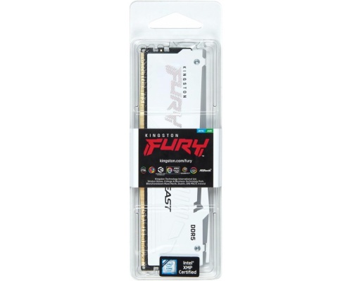 Kingston Fury Beast White RGB EXPO 16GB DDR5 RAM με Ταχύτητα 6800 για Desktop
