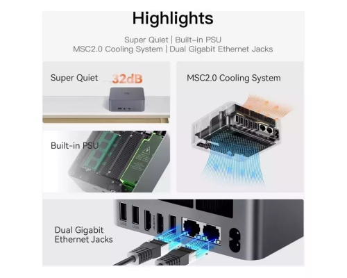 Beelink EQR5-D4 Mini PC (Ryzen 7 5825U/32GB DDR4/1000GB SSD/W11 Pr32