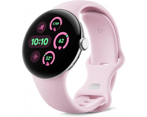 Google Pixel Watch 3 Aluminium 41mm Αδιάβροχο με Παλμογράφο (Polished Silver Aluminum case / Porcelain Active Band)