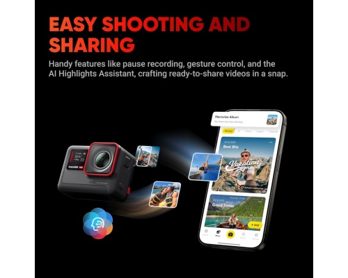 Insta360 Ace Action Camera 6K Υποβρύχια με WiFi με Οθόνη