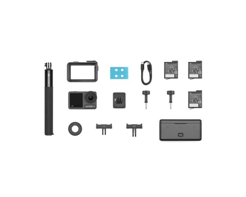 DJI Osmo Action 4 Adventure Combo 512GB Action Camera 4K Ultra HD Υποβρύχια με Οθόνη Αφής 2.25" και Wi-Fi Μαύρη