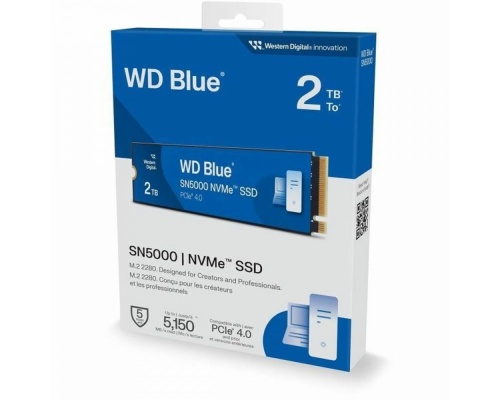 Western Digital Blue SN5000 2TB SSD, M.2 2280, PCIe 4x4 NVMe, 5150MB/s (Read)/4850MB/s (Write) (WDS200T4B0E-00CNZ0)