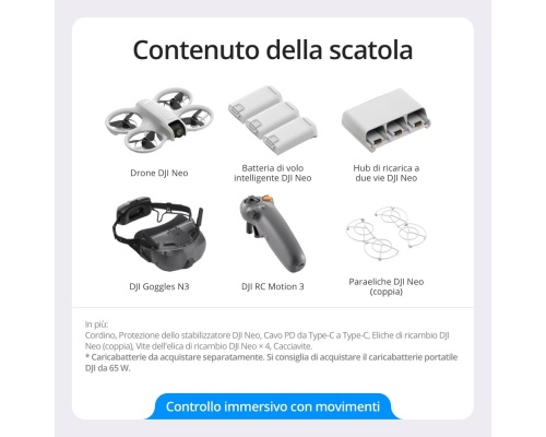 DJI Neo Motion Drone Fly More Combo WiFi με 4K Κάμερα Χειριστήριο & Γυαλιά FPV
