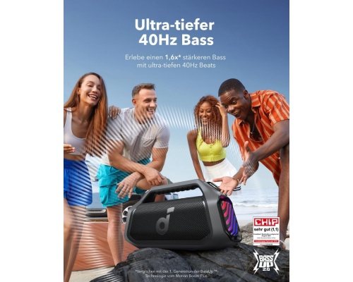 Anker Soundcore Boom 2 Plus Αδιάβροχο Ηχείο Bluetooth 140W με Διάρκεια Μπαταρίας έως 20 ώρες Μαύρο Anker Soundcore Boom 2 Plus Αδιάβροχο Ηχείο Bluetooth 140W με Διάρκεια Μπαταρίας έως 20 ώρες Μαύρο