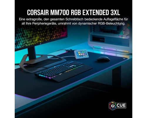 Corsair MM700 RGB Gaming Mouse Pad XXL 1220mm με RGB Φωτισμό Μαύρο
