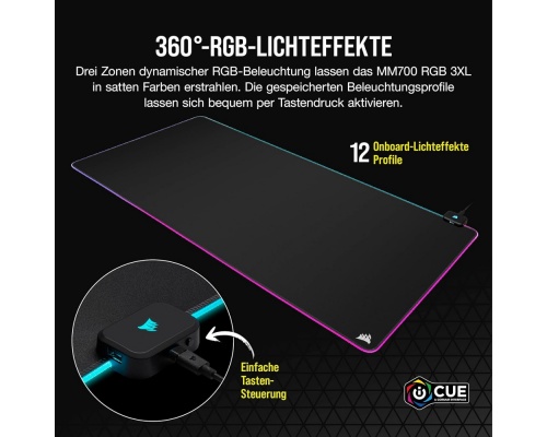 Corsair MM700 RGB Gaming Mouse Pad XXL 1220mm με RGB Φωτισμό Μαύρο