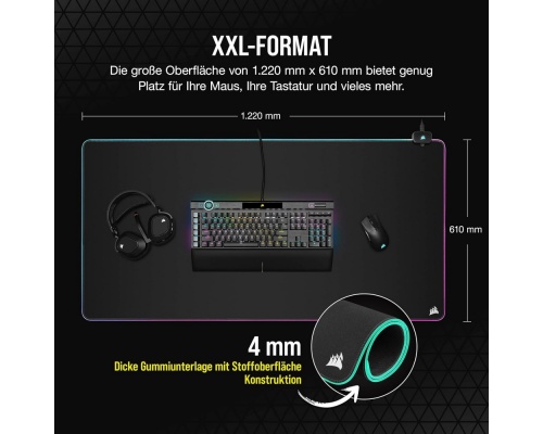 Corsair MM700 RGB Gaming Mouse Pad XXL 1220mm με RGB Φωτισμό Μαύρο