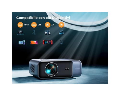 Yaber Pro V9 Projector LCD Full HD Λάμπας LED με Wi-Fi Γκρι