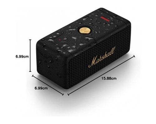 Marshall Emberton II Αδιάβροχο Ηχείο Bluetooth 20W με Διάρκεια Μπαταρίας έως 30 ώρες Black Brass