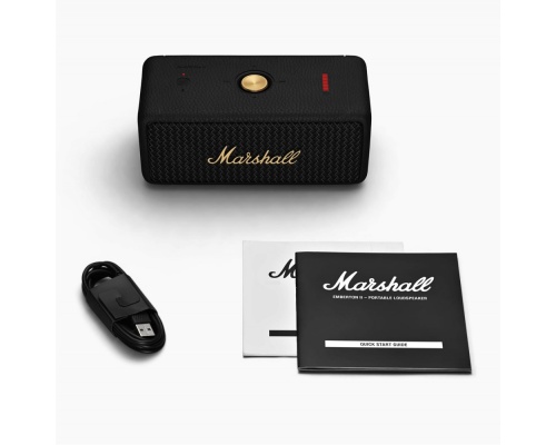 Marshall Emberton II Αδιάβροχο Ηχείο Bluetooth 20W με Διάρκεια Μπαταρίας έως 30 ώρες Black Brass